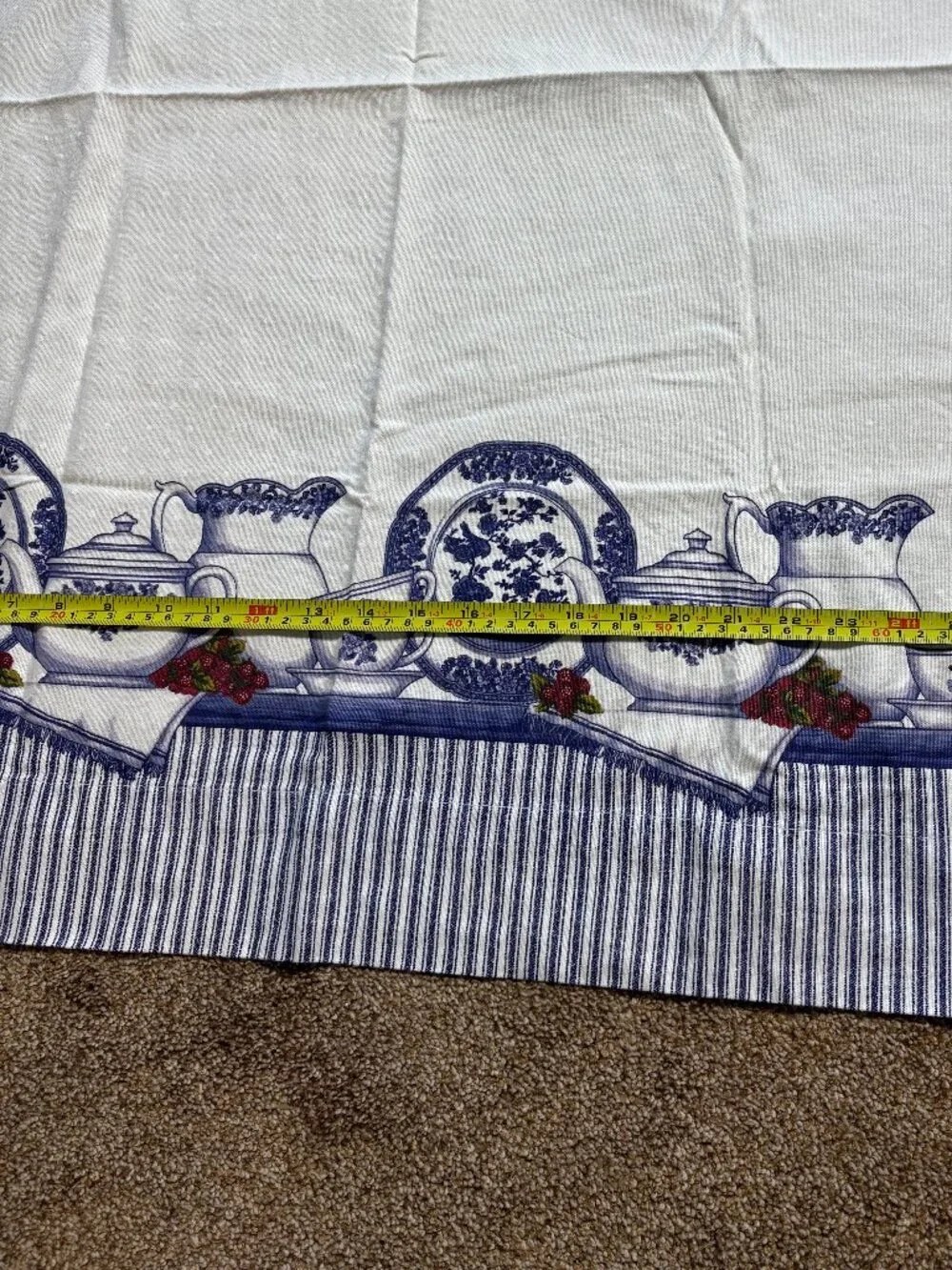 2 Vintage Better Homes Curtains Country Cottage Blue & White Tea & Berries
